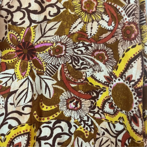 NWT PILCRO Boho Fall Colorful Puff Sleeve Cotton Linen Blend Tunic Dress - Picture 13 of 15